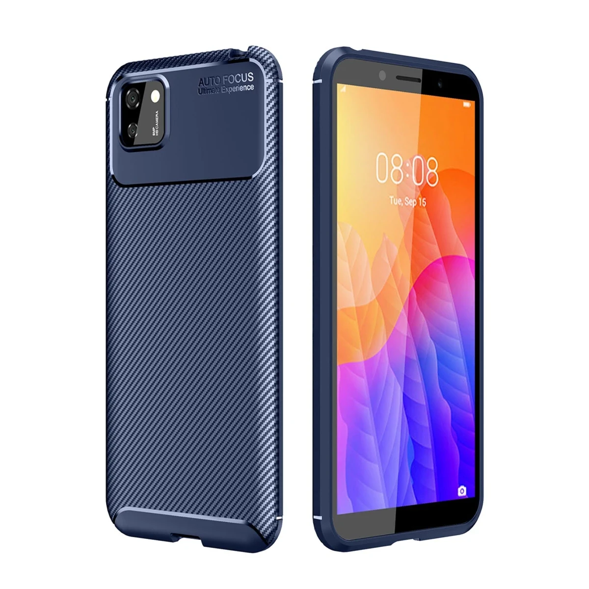 Huawei Y5P Kılıf Auto Focus Karbon Kapak - Lacivert