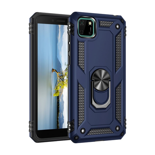 Huawei Y5P Kılıf Sofya Yüzüklü Silikon Kapak - Lacivert