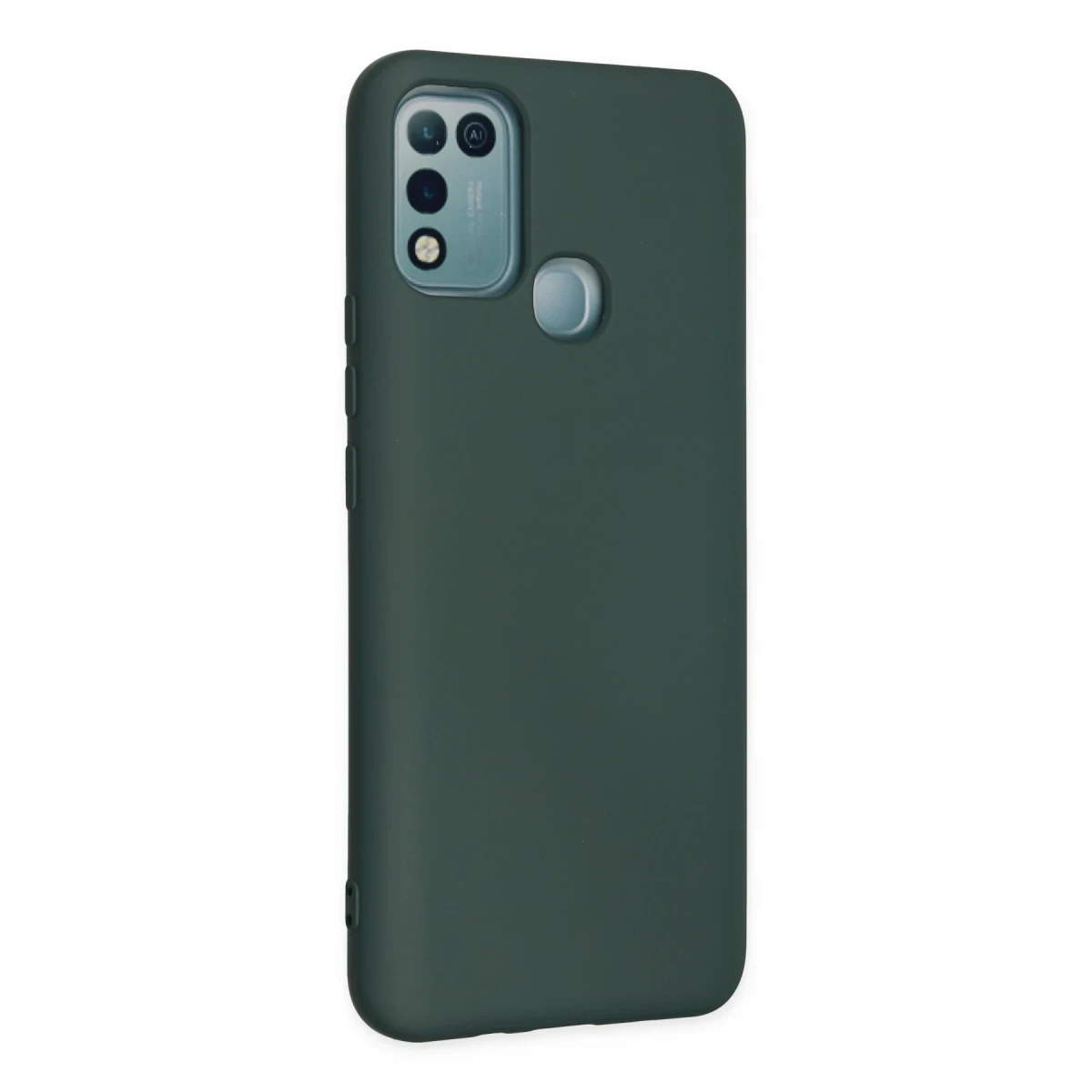 İnfinix Hot 10 Play Kılıf Nano içi Kadife Silikon - Koyu Yeşil