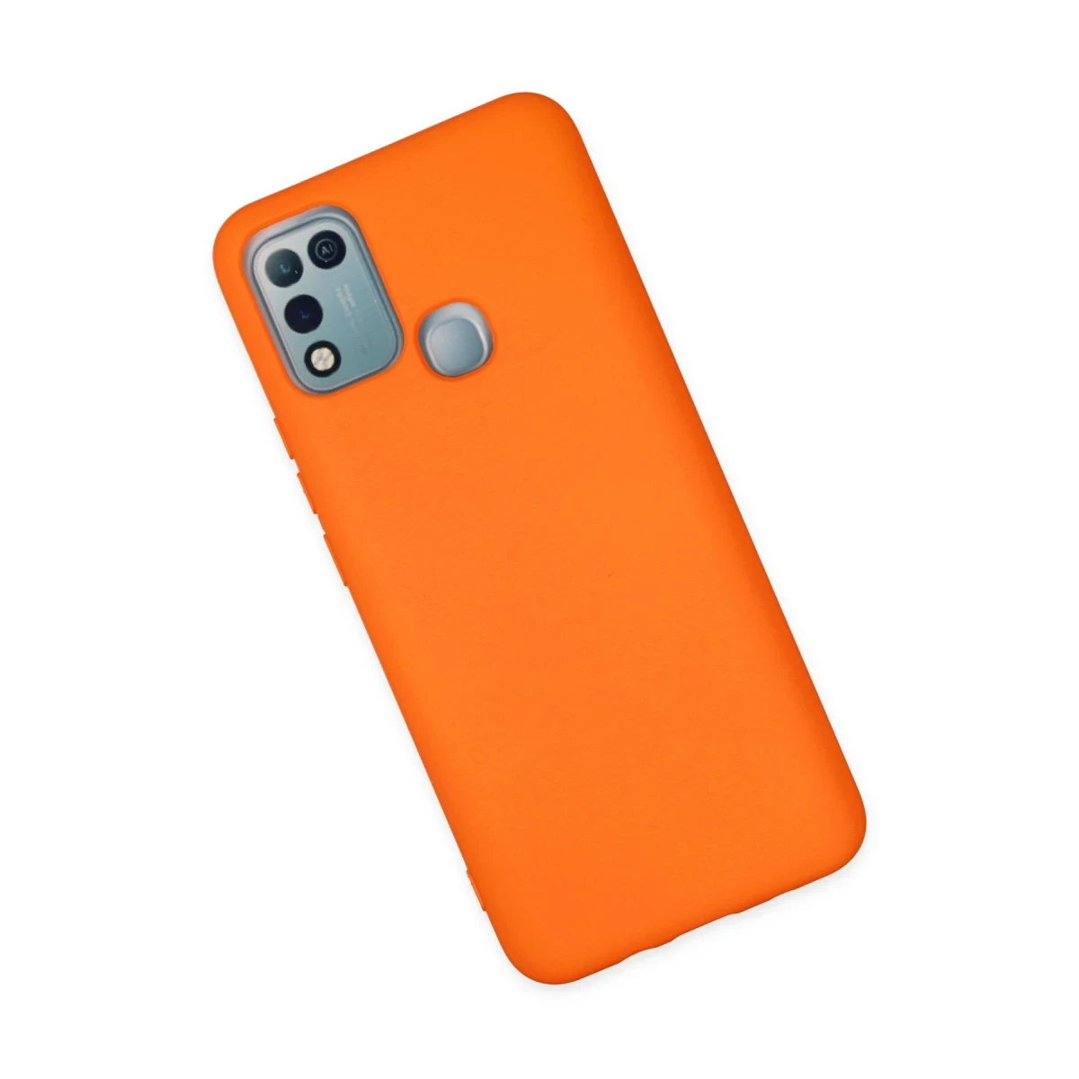 İnfinix Hot 10 Play Kılıf Nano içi Kadife Silikon - Turuncu
