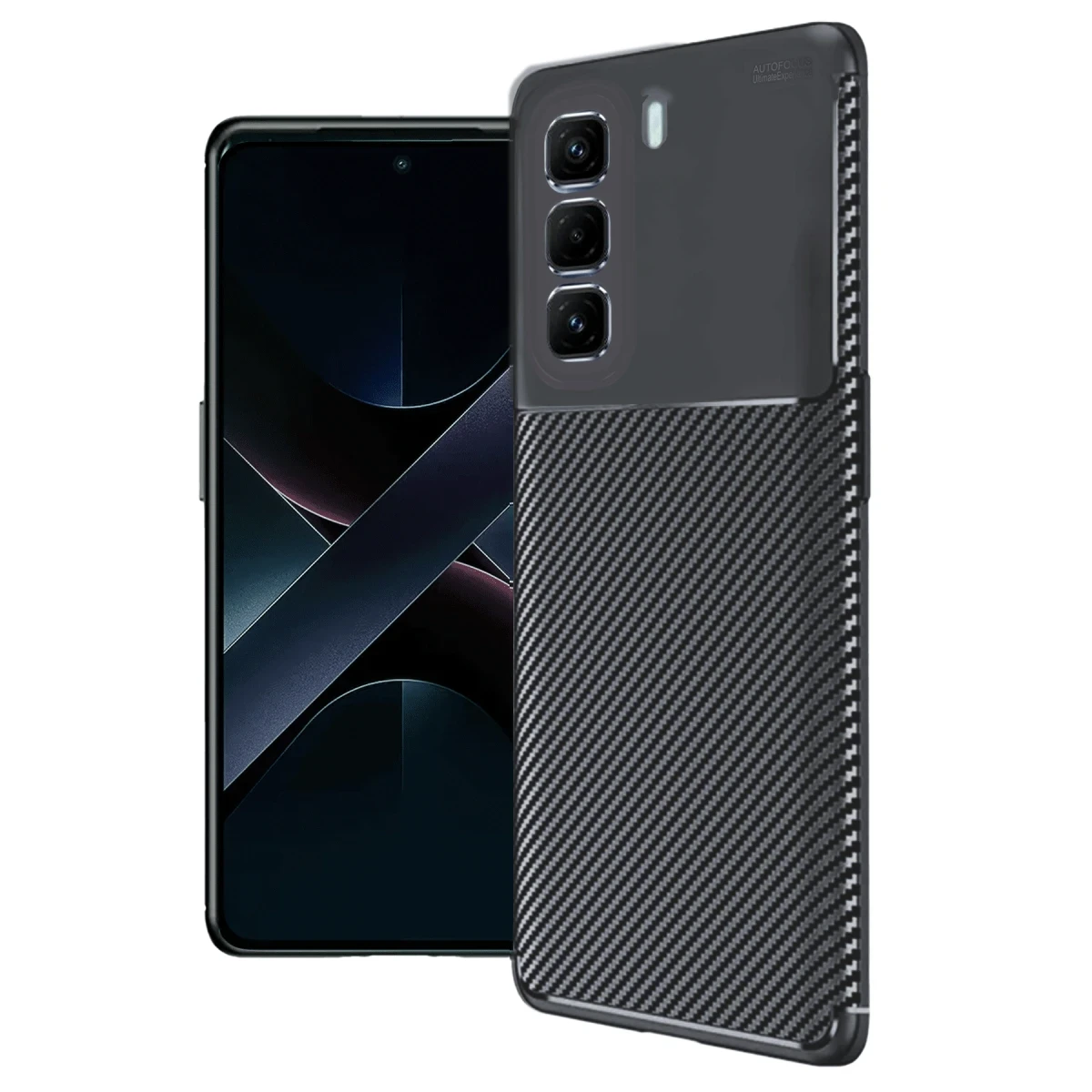 İnfinix Hot 50 4G Kılıf Auto Focus Karbon Kapak - Siyah