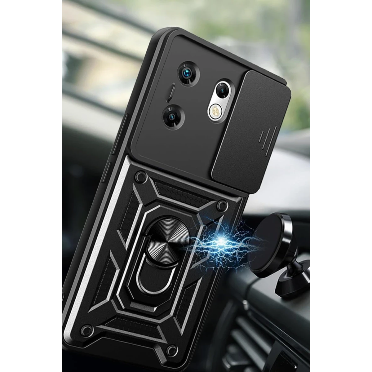 İnfinix Zero 30 4G Kılıf Pars Lens Yüzüklü Silikon - Kırmızı