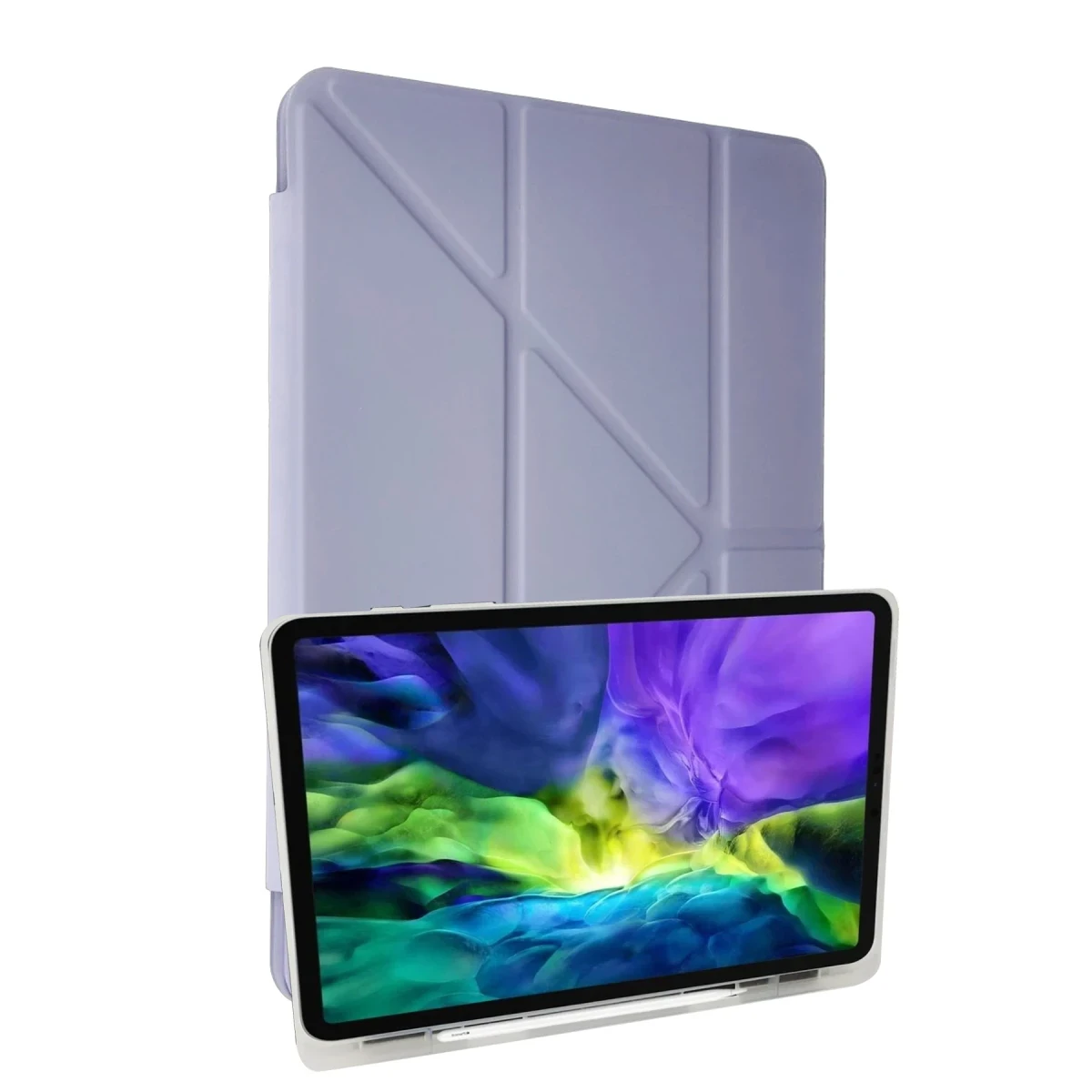 Apple iPad 10.2 (8.nesil) Kılıf Kalemlikli Mars Tablet Kılıfı - Lila