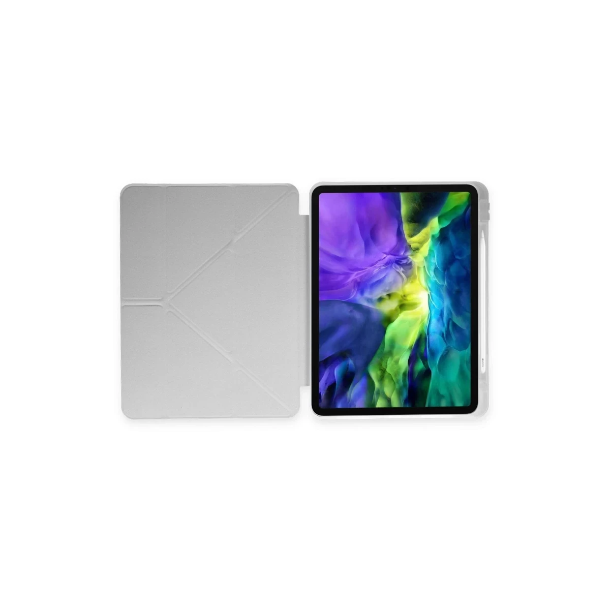 Apple iPad 2025 10.9 10.Nesil (A16) Kılıf Kalemlikli Mars Tablet Kılıfı - Gri