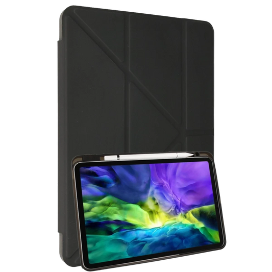 Apple iPad 2025 10.9 10.Nesil (A16) Kılıf Kalemlikli Mars Tablet Kılıfı - Koyu Gri