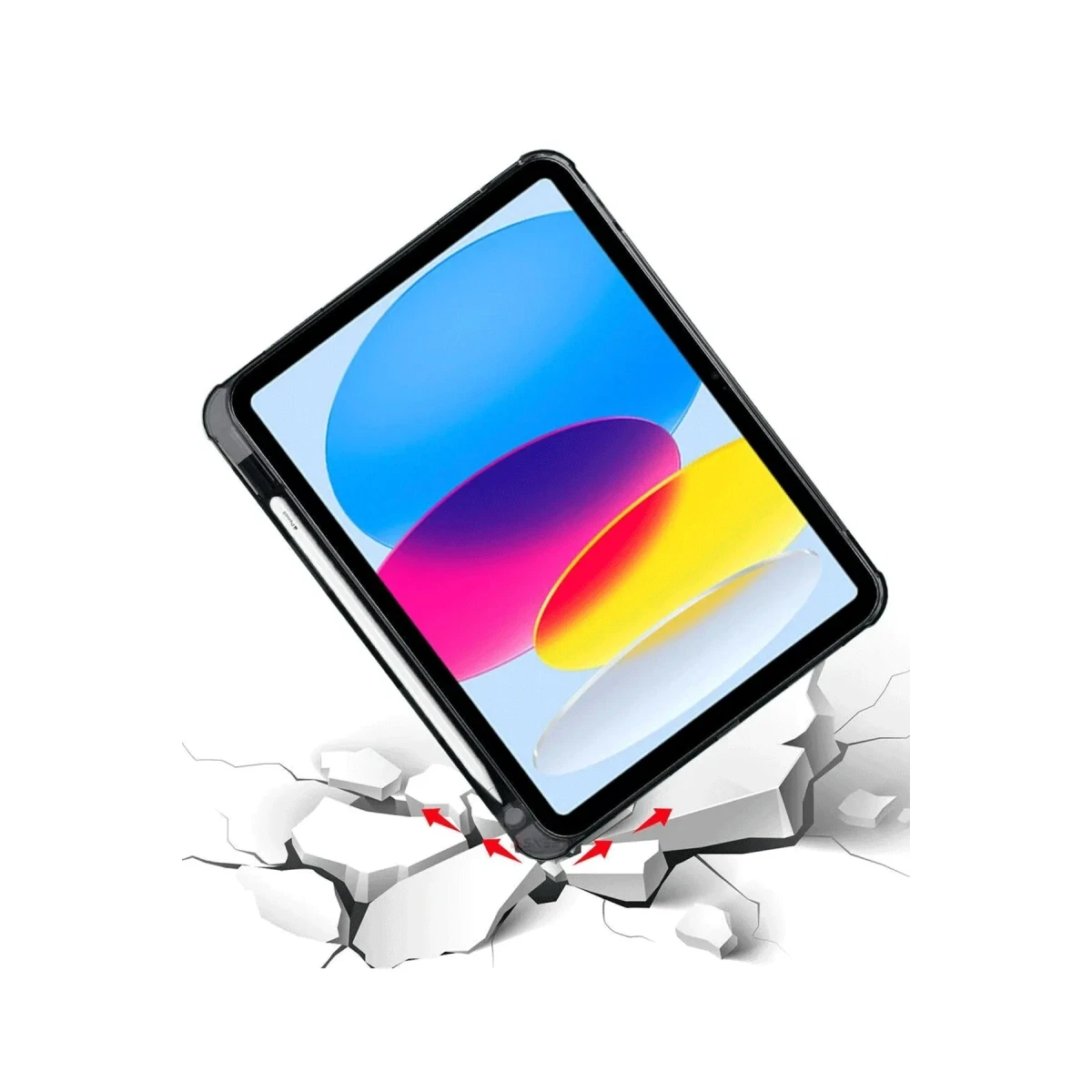 Apple iPad 2025 10.9 10.Nesil (A16) Kılıf Kalemlikli Mars Tablet Kılıfı - Siyah