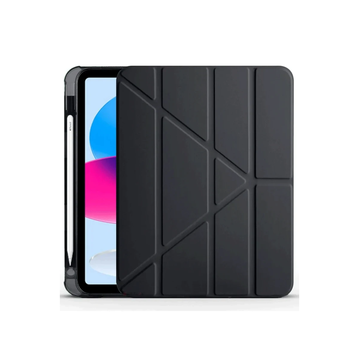 Apple iPad 2025 10.9 10.Nesil (A16) Kılıf Kalemlikli Mars Tablet Kılıfı - Siyah