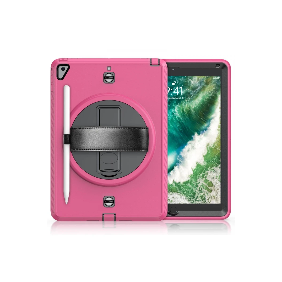 Apple iPad 5 Air 9.7 Kılıf Strap-C Otterbox Tablet Kapak - Pembe