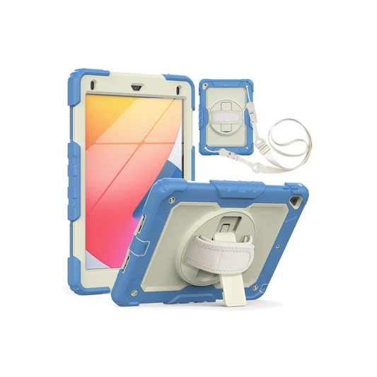 Apple iPad 5 Air 9.7 Kılıf Strap New Tablet Kapak - Mavi
