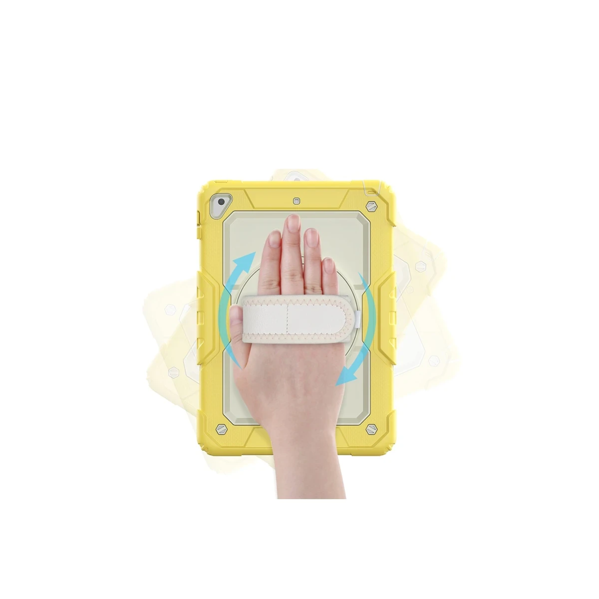 Apple iPad 5 Air 9.7 Kılıf Strap New Tablet Kapak - Sarı