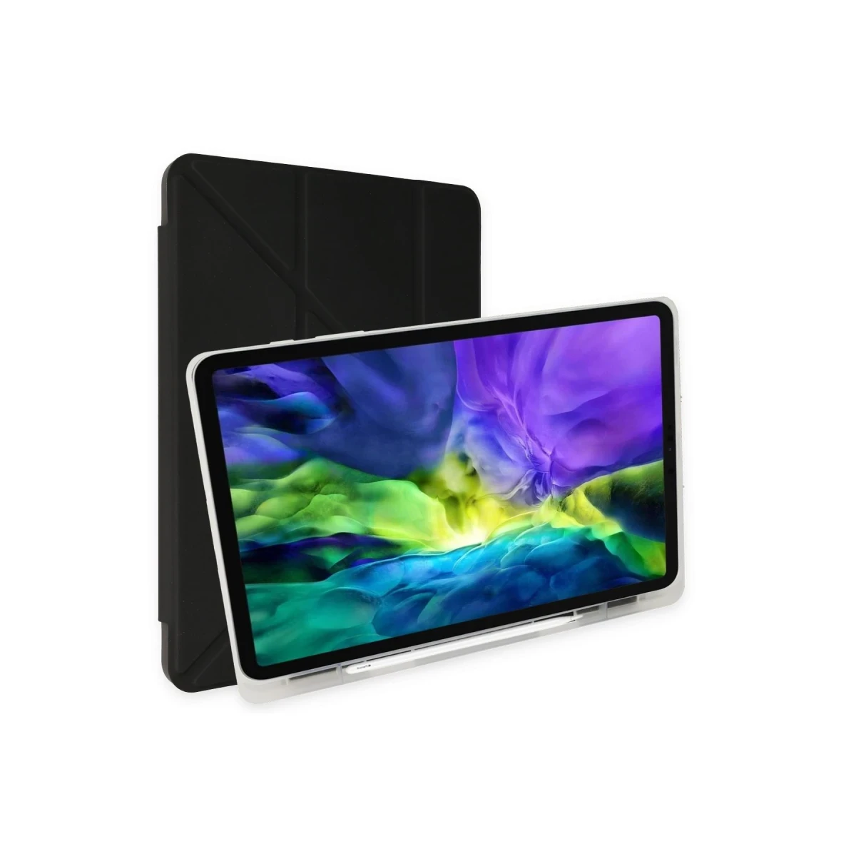 Apple iPad 9.7 (2018) Kılıf Kalemlikli Mars Tablet Kılıfı - Siyah
