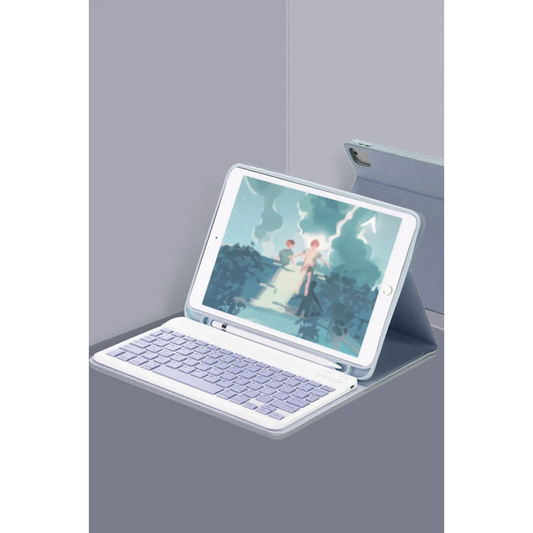 Apple iPad Air 11 (2024) Kılıf KC01 Smart Klavyeli Tablet Kılıfı - Lacivert