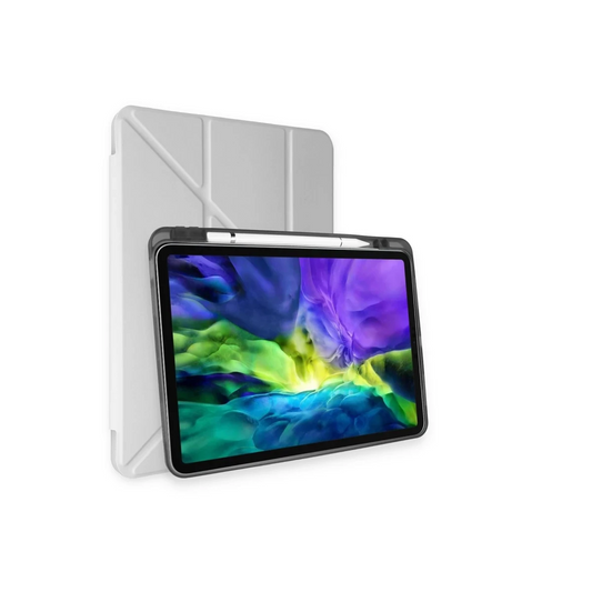 Apple iPad Air 4 10.9 Kılıf Kalemlikli Mars Tablet Kılıfı - Gri