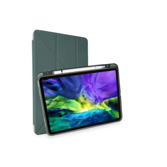 Apple iPad Air 4 10.9 Kılıf Kalemlikli Mars Tablet Kılıfı - Koyu Yeşil