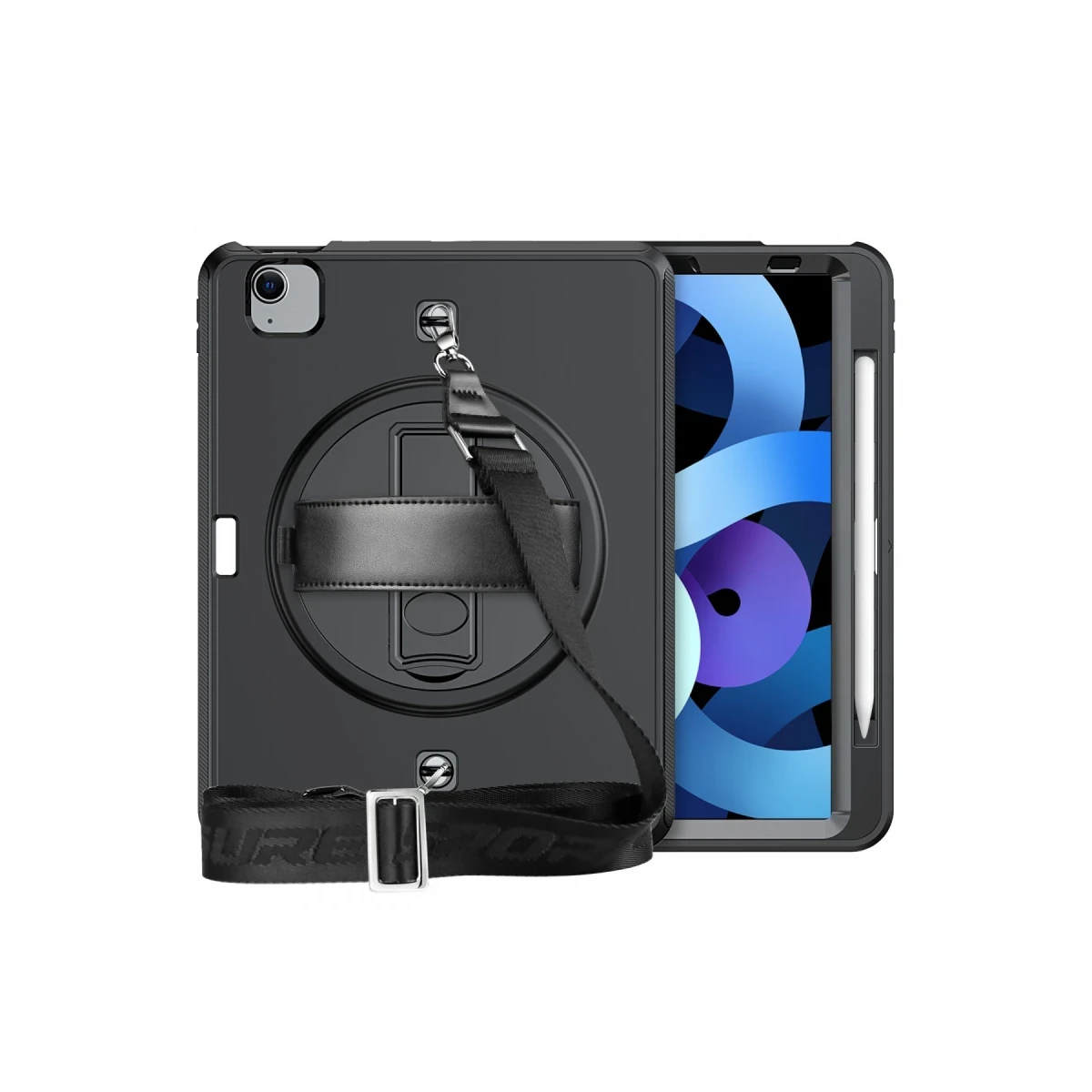 Apple iPad Pro 11 (2020) Kılıf Strap-C Otterbox Tablet Kapak - Siyah