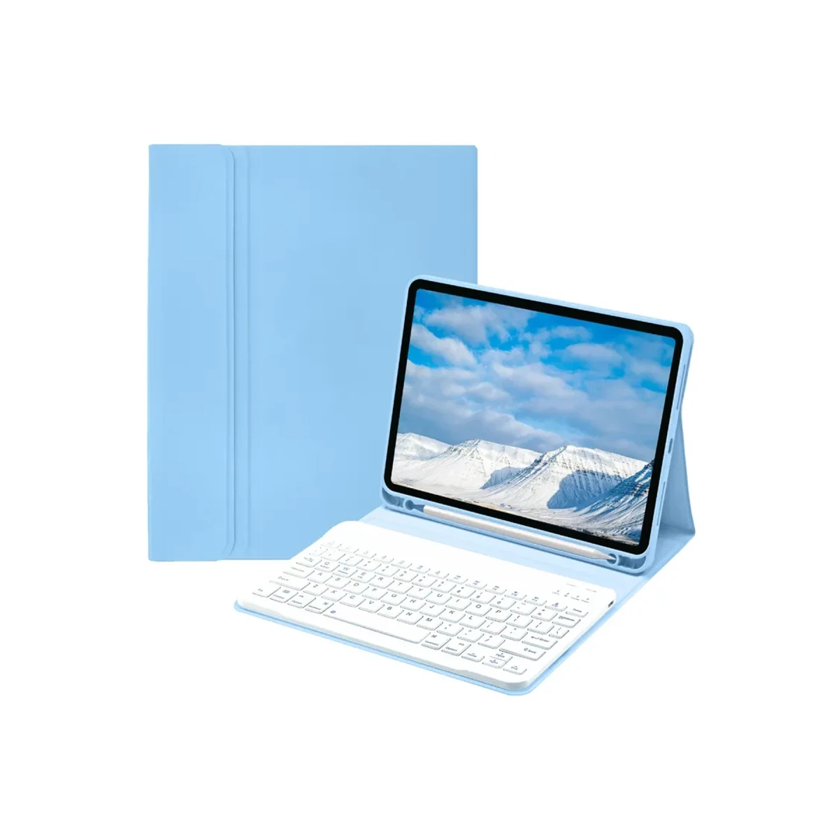 Apple iPad Pro 11 (2022) Kılıf KC01 Smart Klavyeli Tablet Kılıfı - Açık Mavi