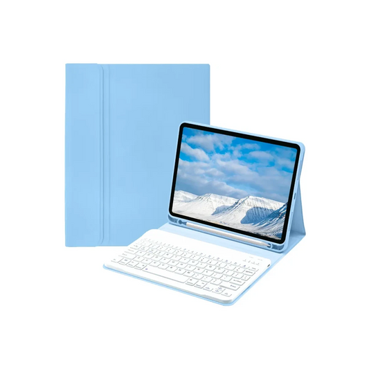 Apple iPad Pro 11 (2022) Kılıf KC01 Smart Klavyeli Tablet Kılıfı - Açık Mavi