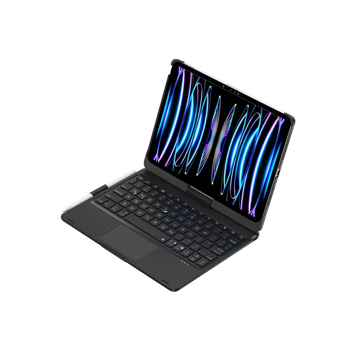 Apple iPad Pro 11 (2024) F11 ATS Kılıf Magic Dönen Klavyeli Tablet Kılıf - Siyah
