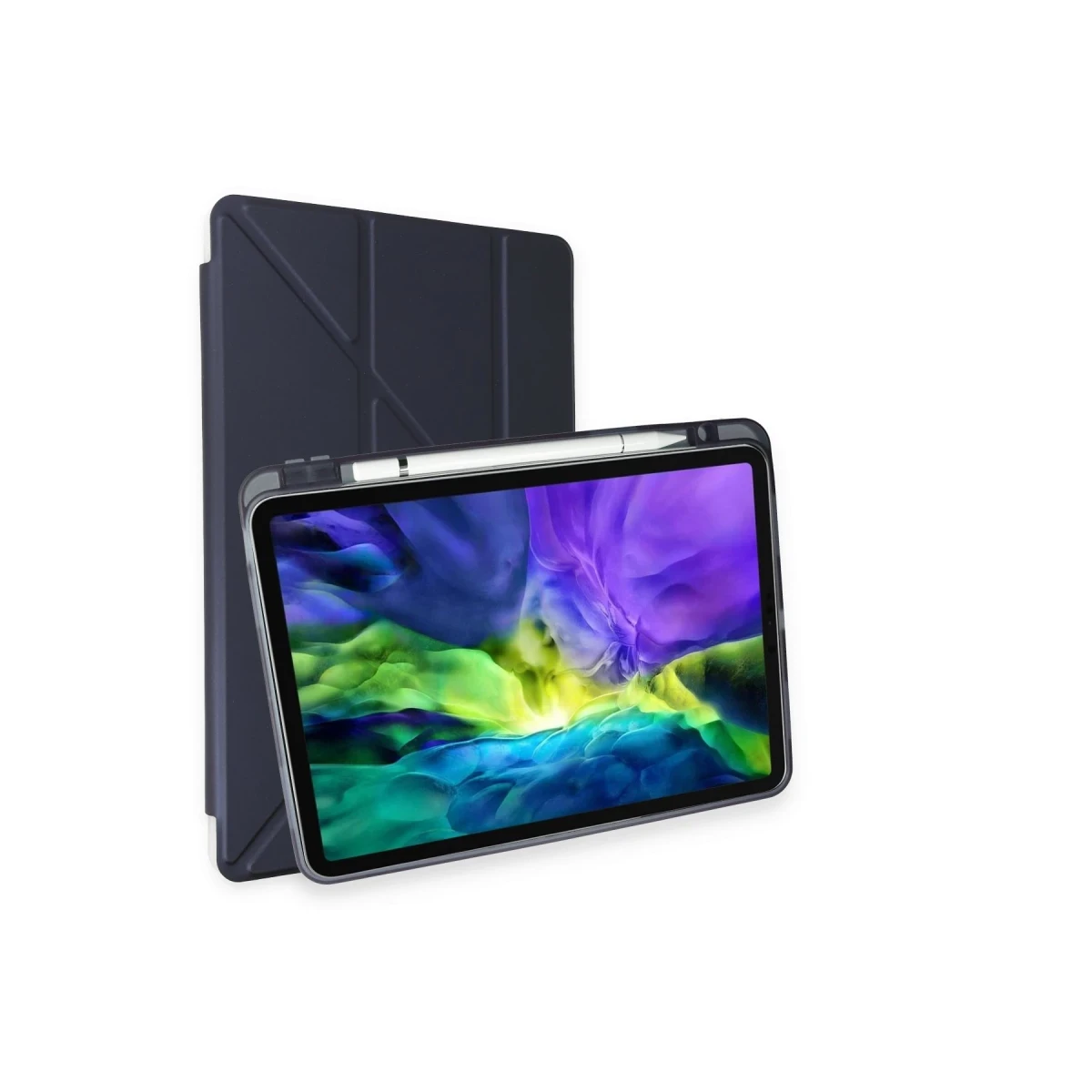 Apple iPad Pro 11 (2024) Kılıf Kalemlikli Mars Tablet Kılıfı - Lacivert