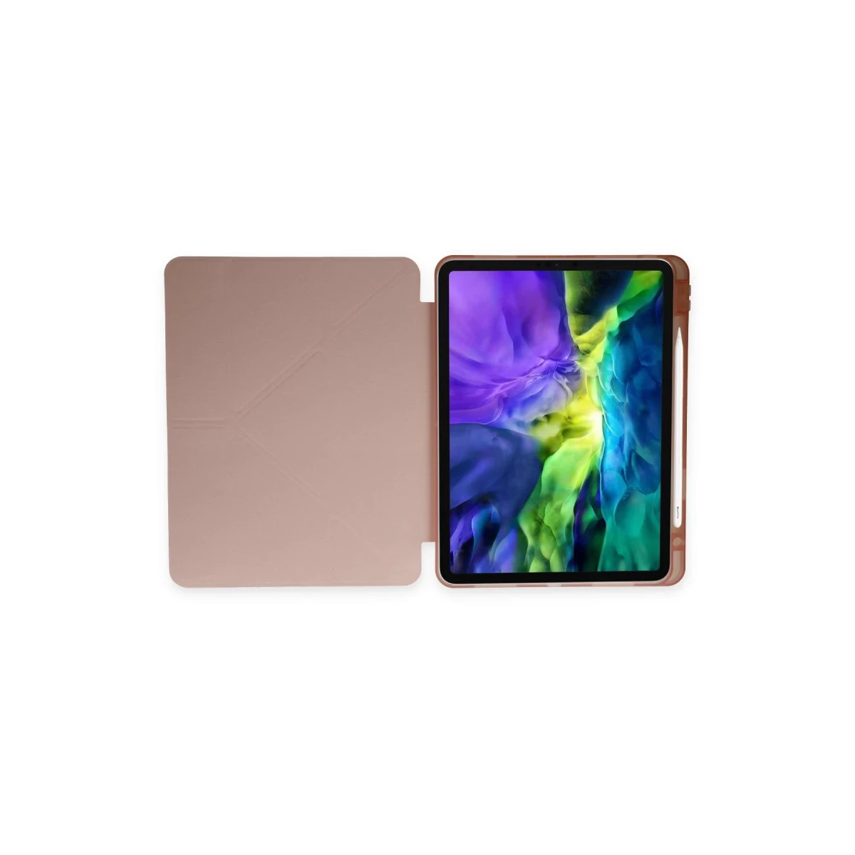 Apple iPad Pro 11 (2024) Kılıf Kalemlikli Mars Tablet Kılıfı - Rose Gold