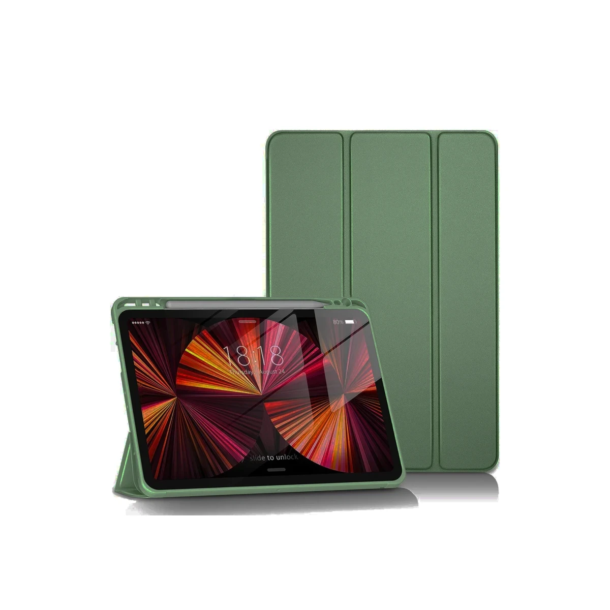 Apple iPad Pro 11 (2024) Kılıf Tablet Smart Kılıf - Koyu Yeşil