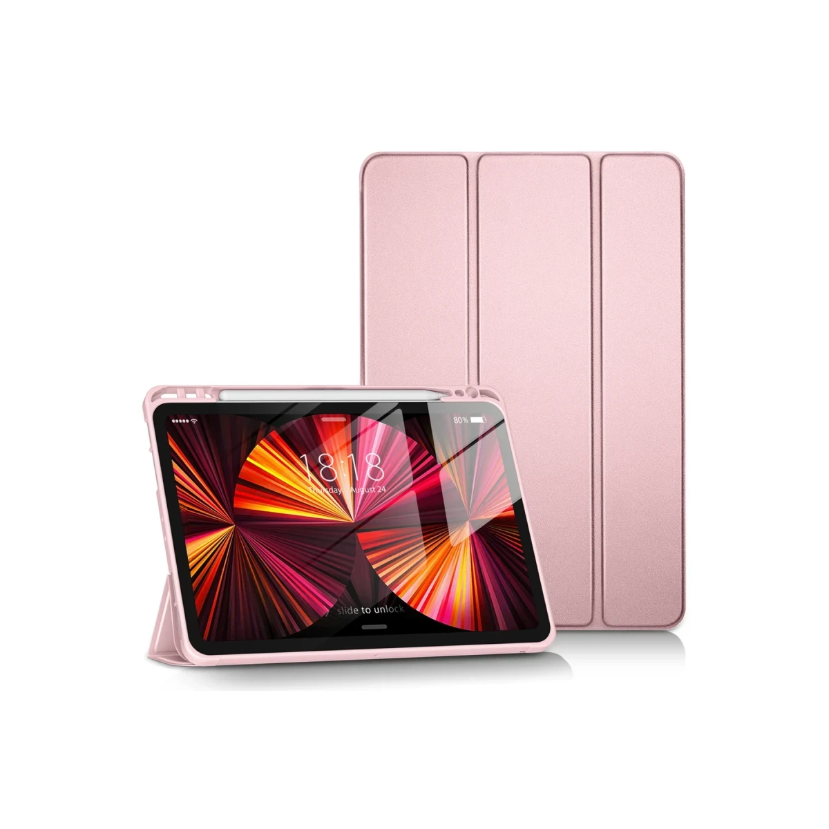 Apple iPad Pro 11 (2024) Kılıf Tablet Smart Kılıf - Pembe