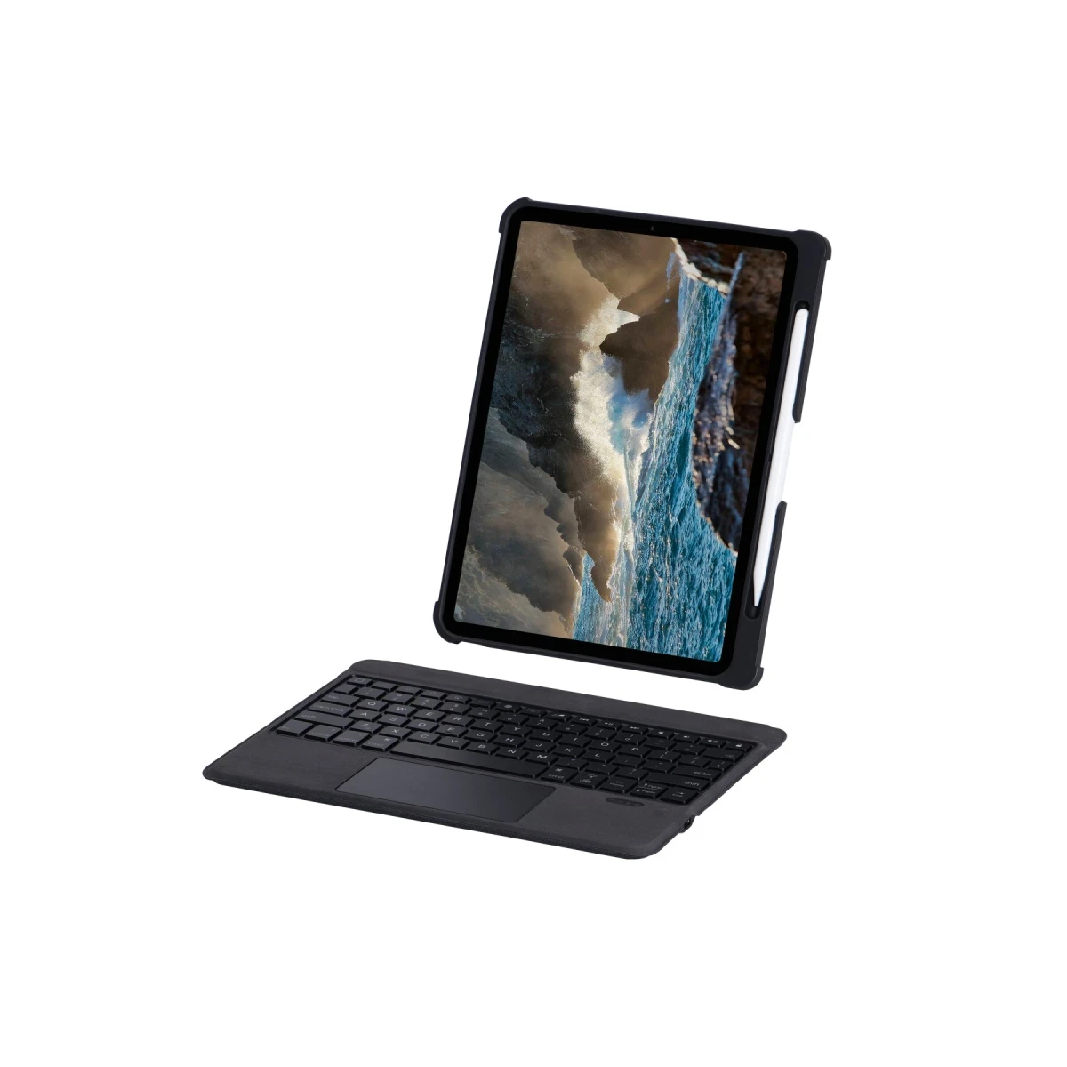 Apple T5209D iPad Pro 12.9 (2021) Kılıf İnter Ledli Klavyeli Tablet Kılıfı - Siyah
