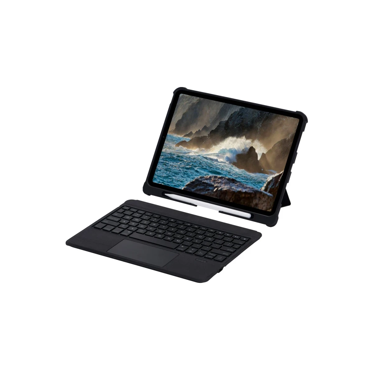Apple T5209D iPad Pro 12.9 (2021) Kılıf İnter Ledli Klavyeli Tablet Kılıfı - Siyah
