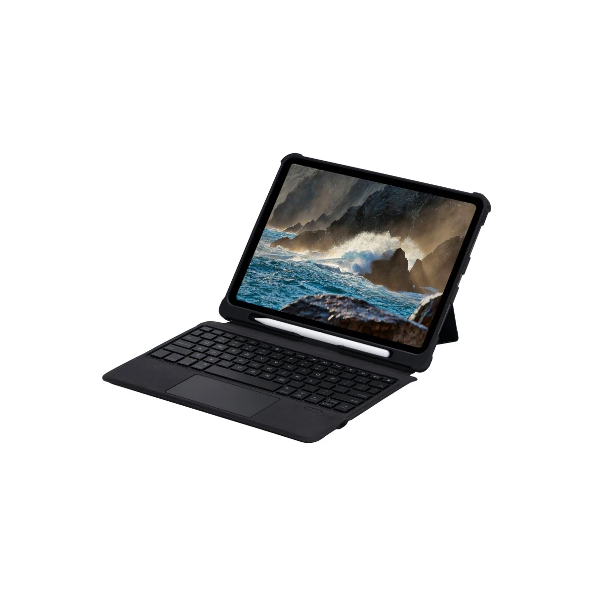 Apple T5209D iPad Pro 12.9 (2021) Kılıf İnter Ledli Klavyeli Tablet Kılıfı - Siyah