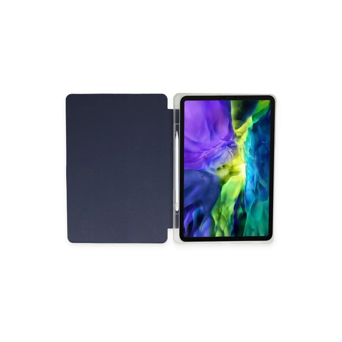 Apple iPad Pro 12.9 (2021) Kılıf Kalemlikli Mars Tablet Kılıfı - Lacivert