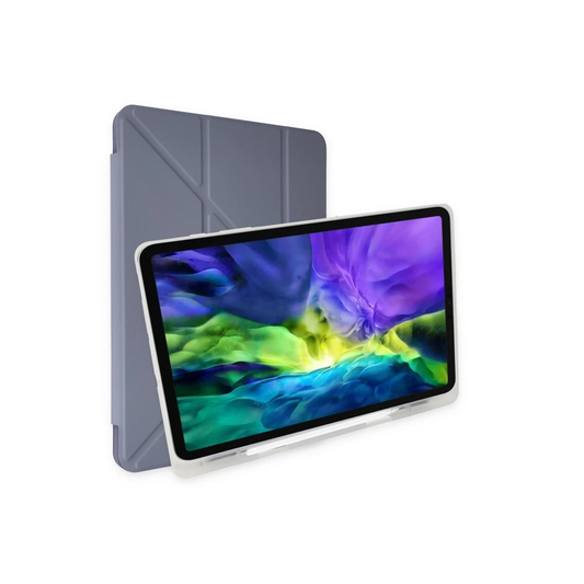 Apple iPad Pro 12.9 (2021) Kılıf Kalemlikli Mars Tablet Kılıfı - Lavender