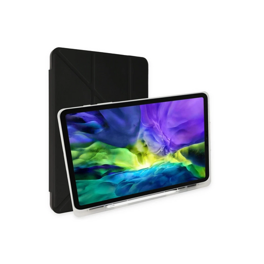 Apple iPad Pro 12.9 (2021) Kılıf Kalemlikli Mars Tablet Kılıfı - Siyah