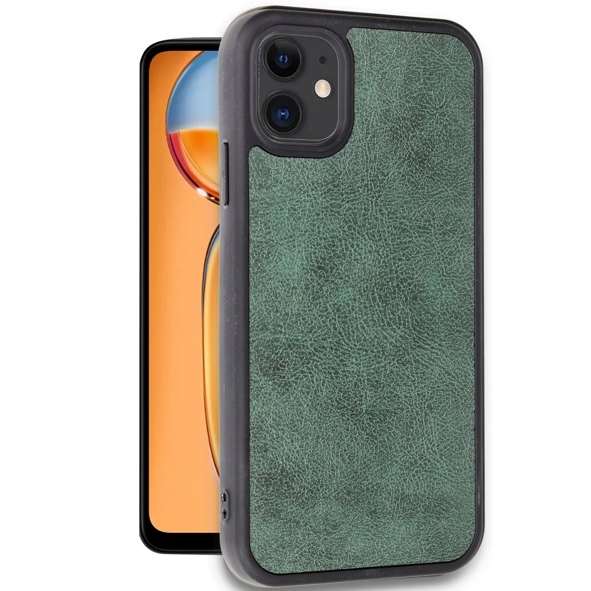 Apple iPhone 11 Kılıf Aras Deri Kapak - Koyu Yeşil