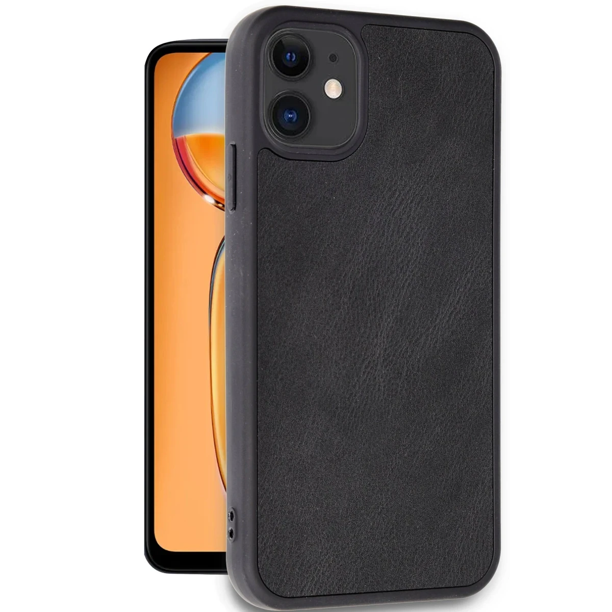Apple iPhone 11 Kılıf Aras Deri Kapak - Siyah