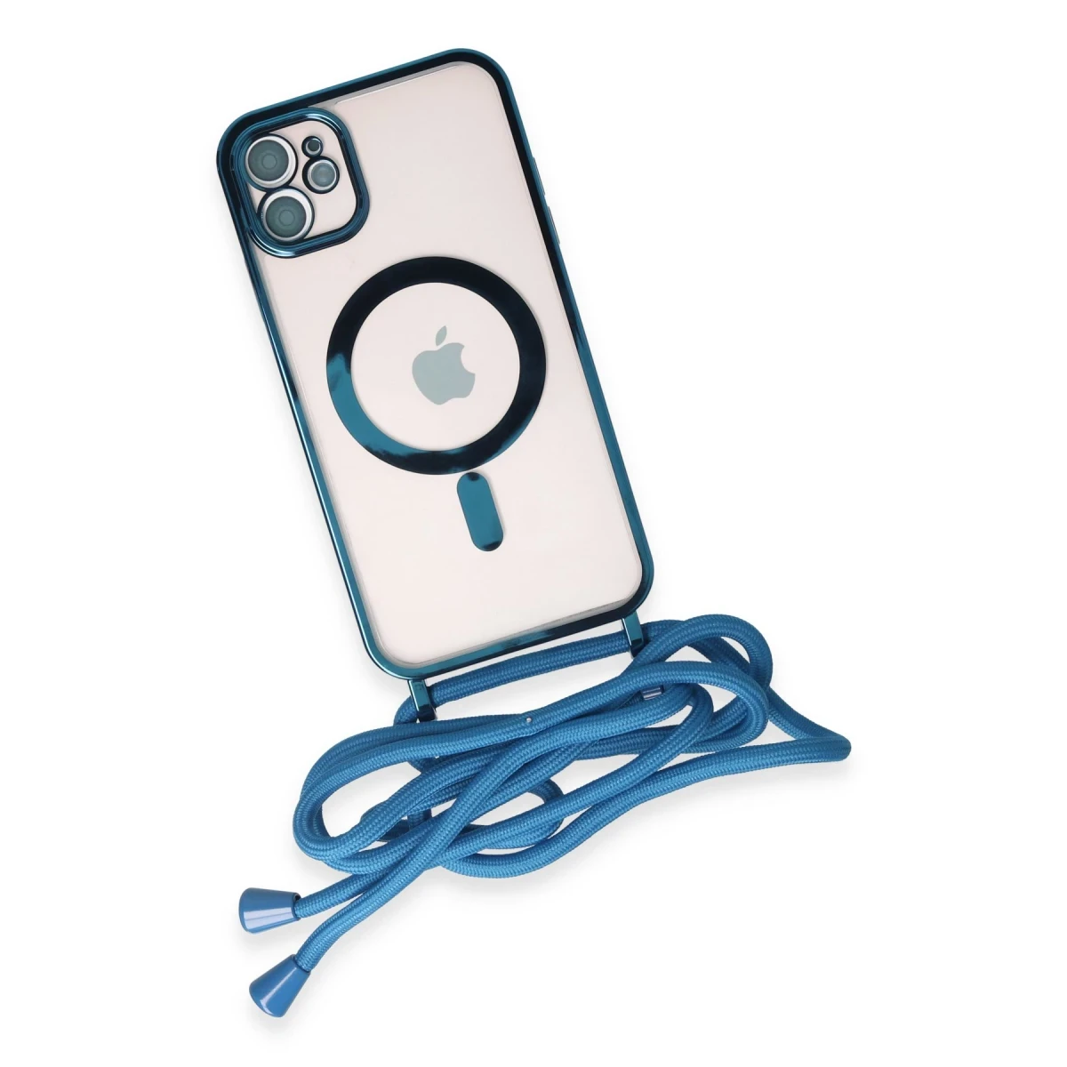 Apple iPhone 11 Kılıf Divo Lazer Askılı Magsafe Kapak - Sierra Blue