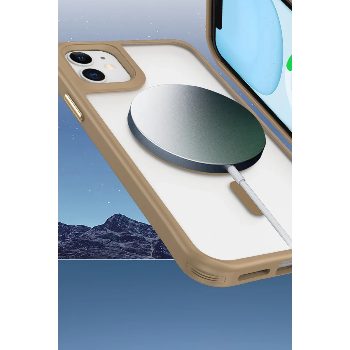 Apple iPhone 11 Kılıf Enka Magsafe Silikon Kılıf - Desert