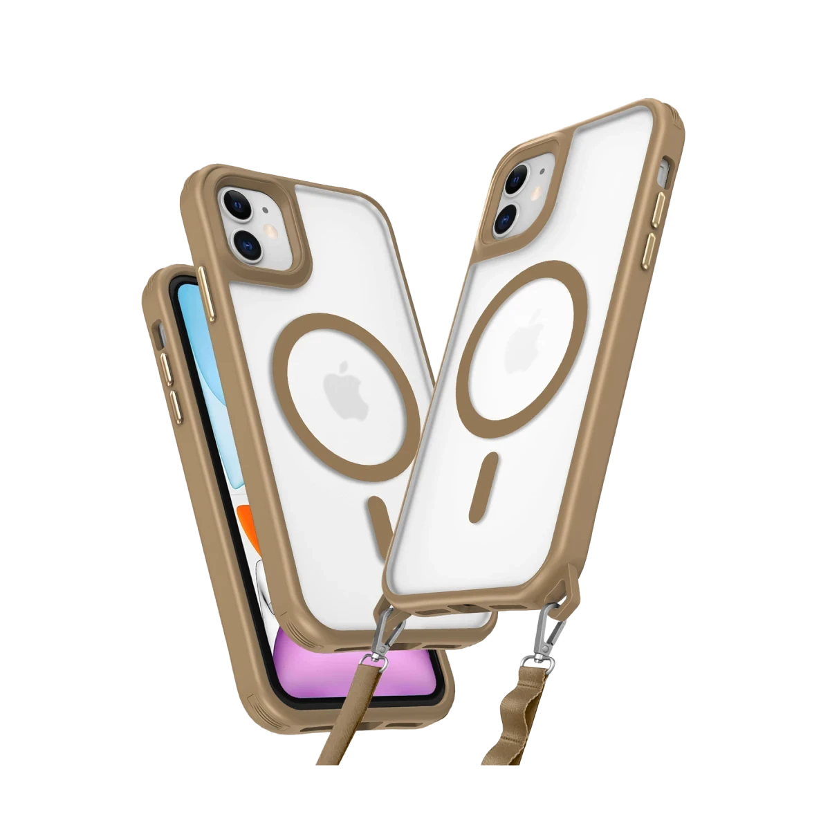 Apple iPhone 11 Kılıf Enka Magsafe Silikon Kılıf - Desert