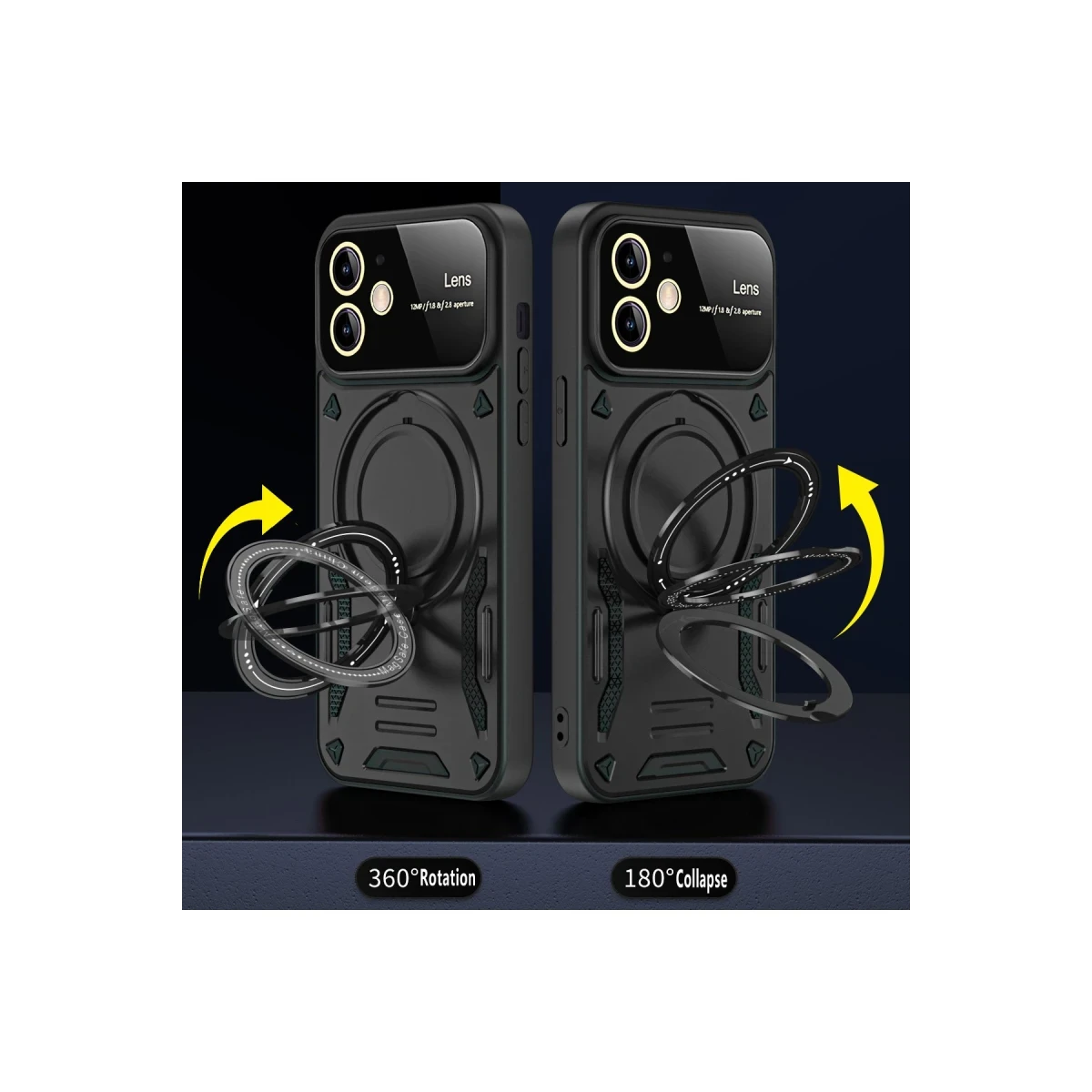 Apple iPhone 11 Kılıf Joy Lens Standlı Kapak - Kırmızı