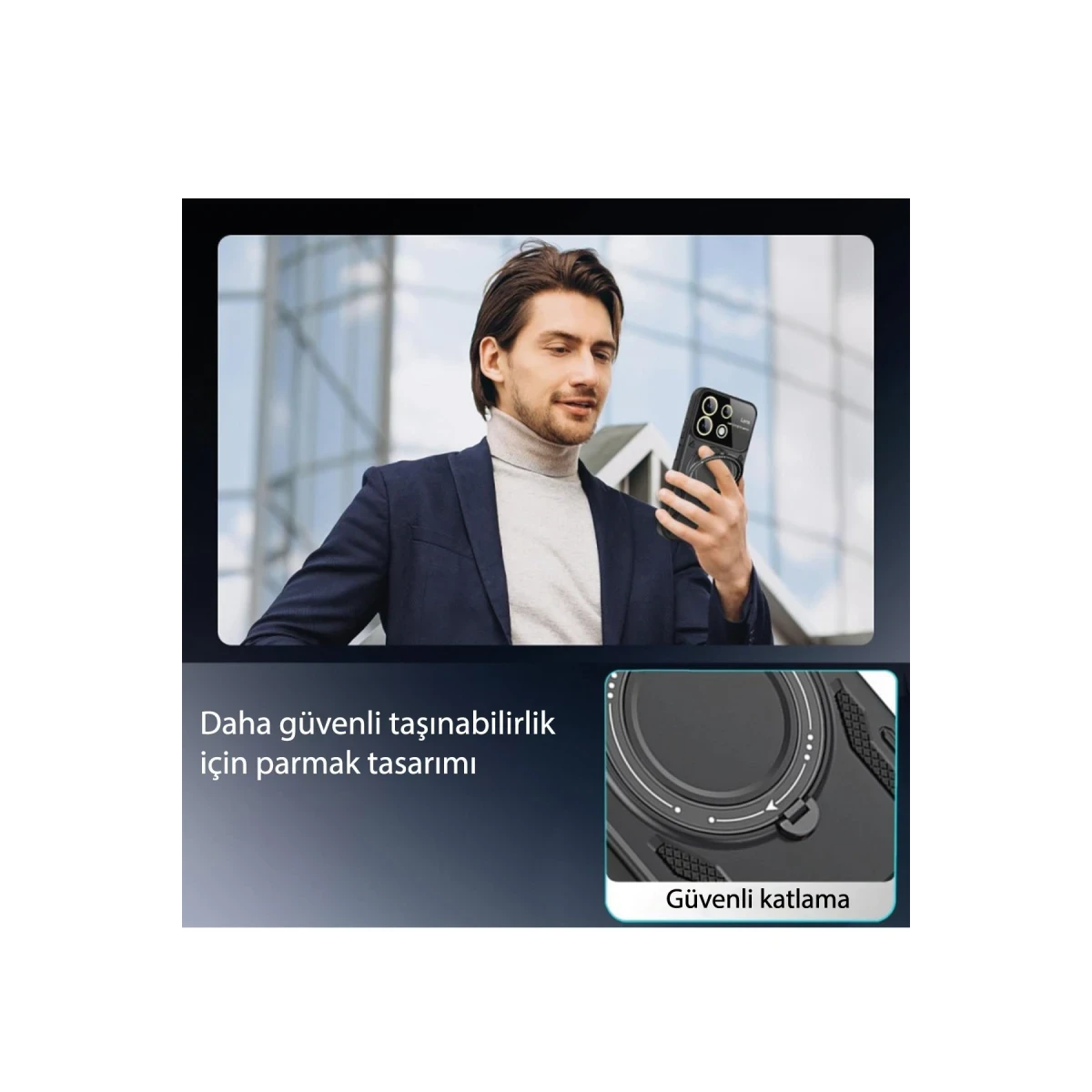 Apple iPhone 11 Kılıf Joy Lens Standlı Kapak - Kırmızı