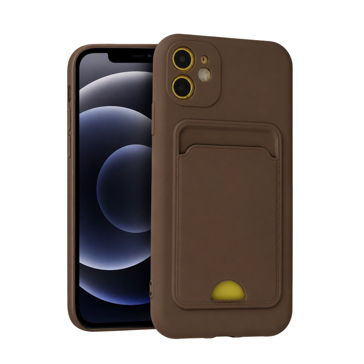 Apple iPhone 11 Kılıf Kelvin Kartvizitli Silikon - Kahverengi