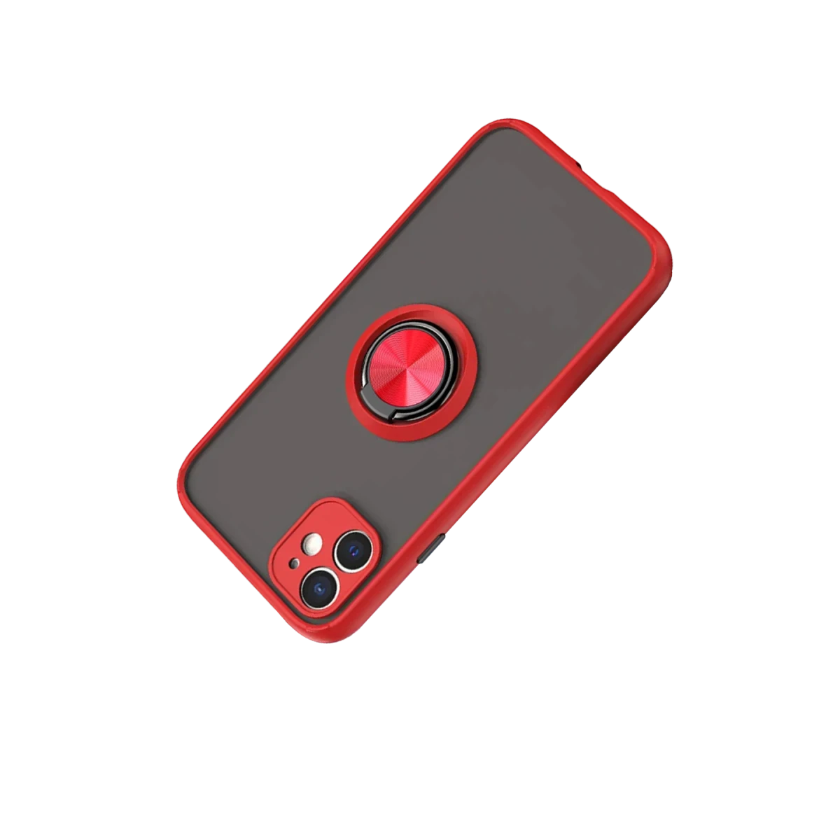 Apple iPhone 11 Kılıf Montreal Yüzüklü Silikon Kapak - Kırmızı