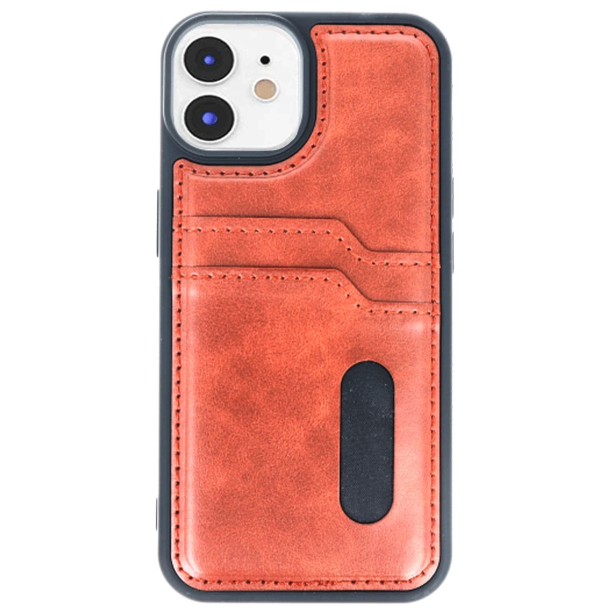 Apple iPhone 11 Kılıf Sara Kartvizitli Deri Kılıf - Taba