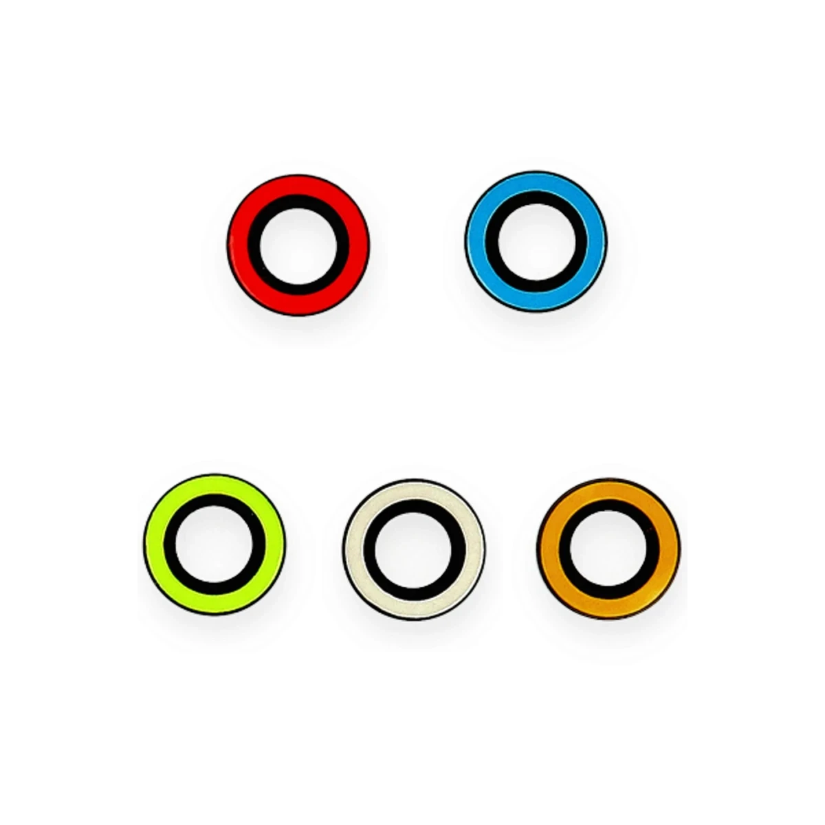 Apple iPhone 11 Neon Fosforlu Kamera Lens - Turuncu
