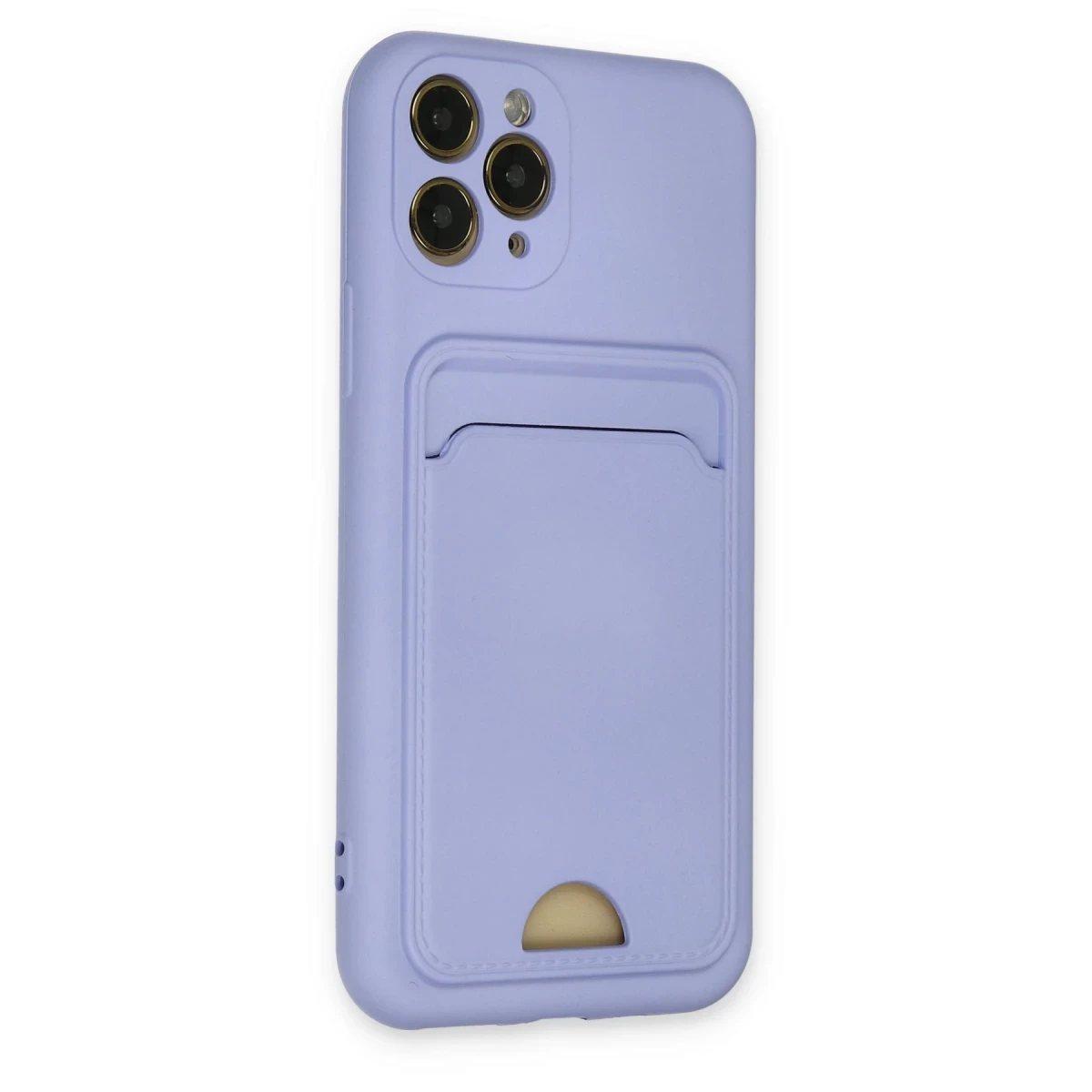 Apple iPhone 11 Pro Kılıf Kelvin Kartvizitli Silikon - Lila