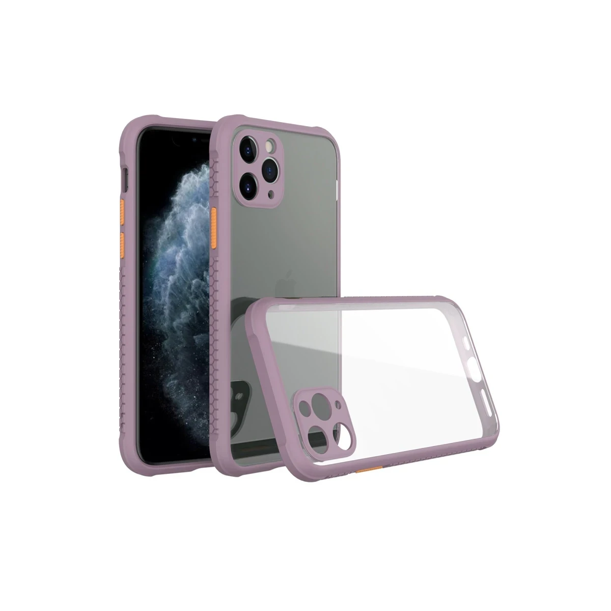 Apple iPhone 11 Pro Kılıf Miami Şeffaf Silikon - Açık Mor
