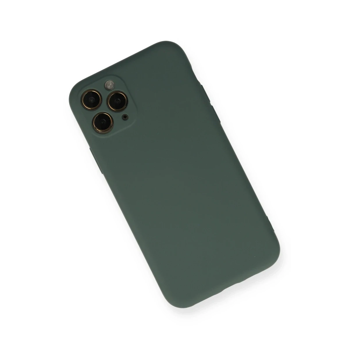 Apple iPhone 11 Pro Kılıf Nano içi Kadife Silikon - Koyu Yeşil