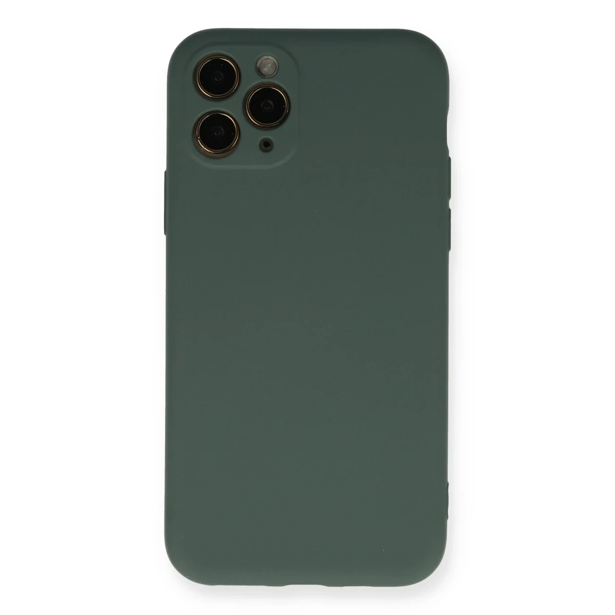 Apple iPhone 11 Pro Kılıf Nano içi Kadife Silikon - Koyu Yeşil