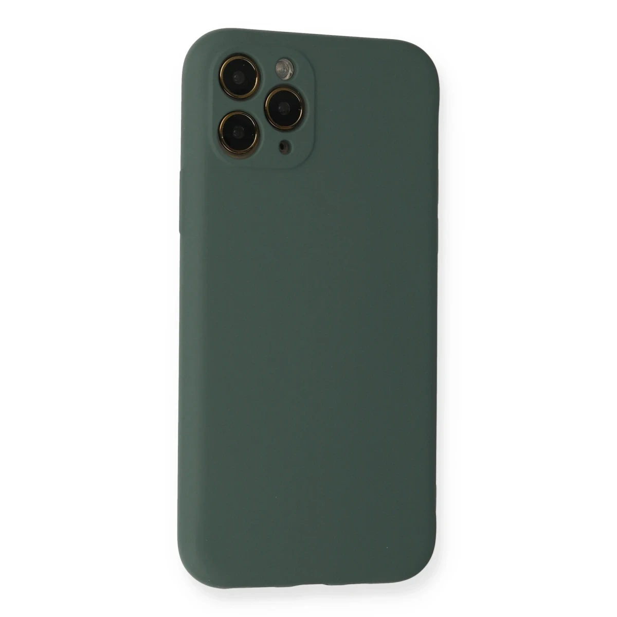 Apple iPhone 11 Pro Kılıf Nano içi Kadife Silikon - Koyu Yeşil