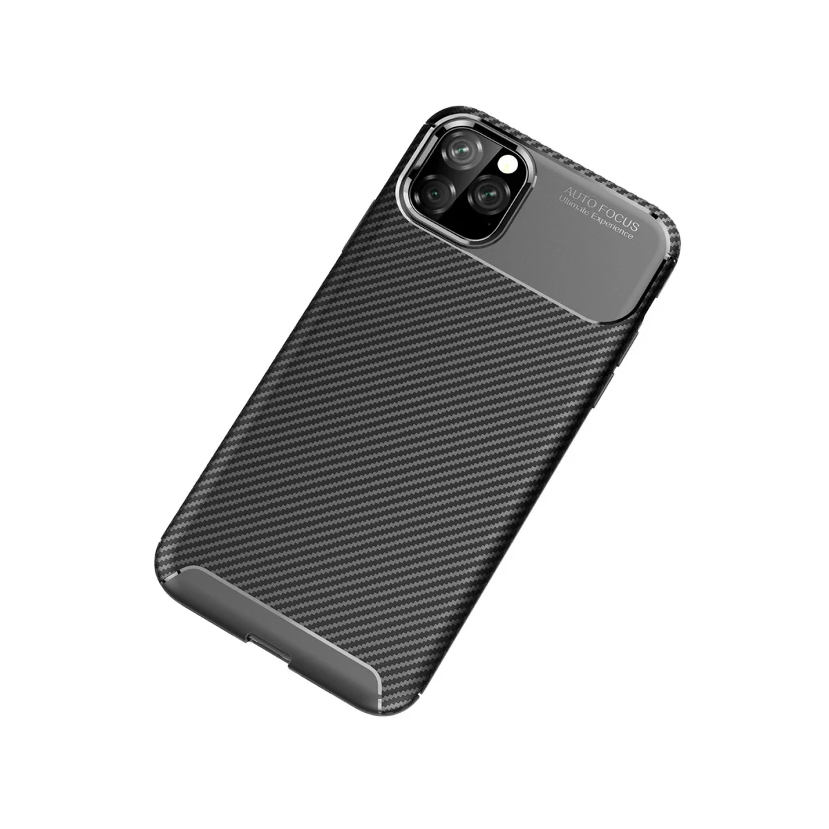 Apple iPhone 11 Pro Max Kılıf Auto Focus Karbon Kapak - Siyah