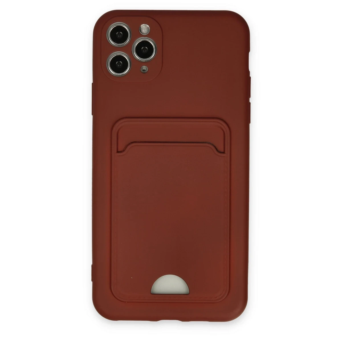 Apple iPhone 11 Pro Max Kılıf Kelvin Kartvizitli Silikon - Bordo